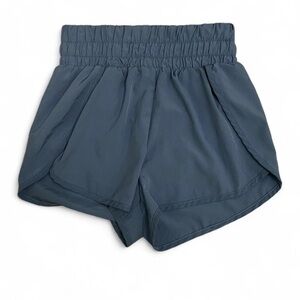 Women's Blue Elastic Waist Shorts